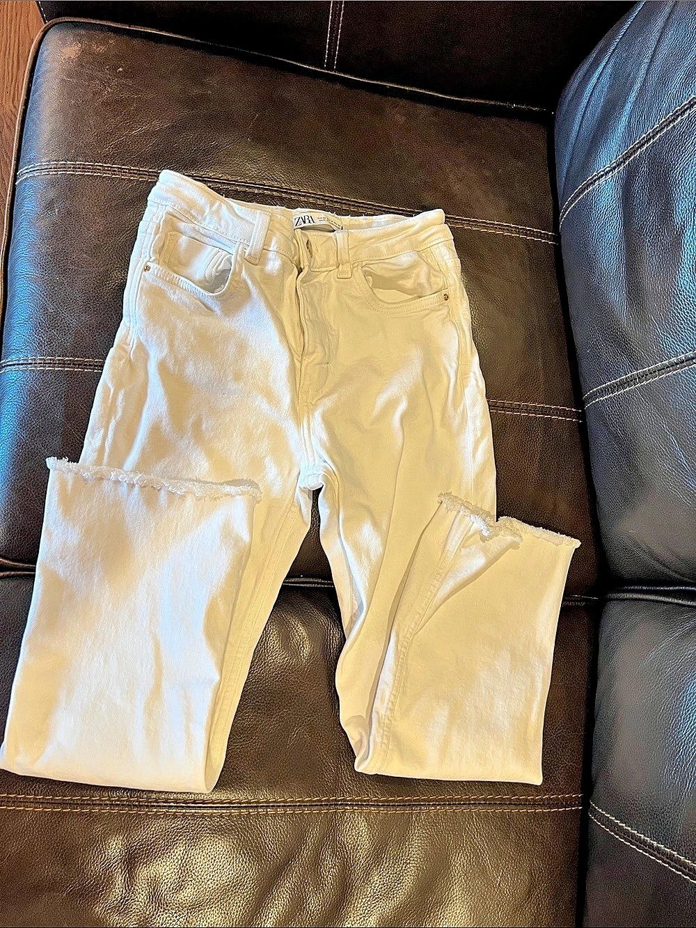 Zara Denim Skinny Jeans White Size 4